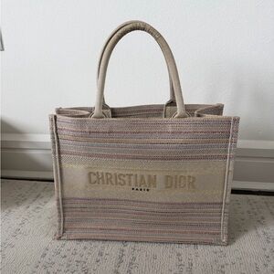 Dior Book Tote Striped Canvas